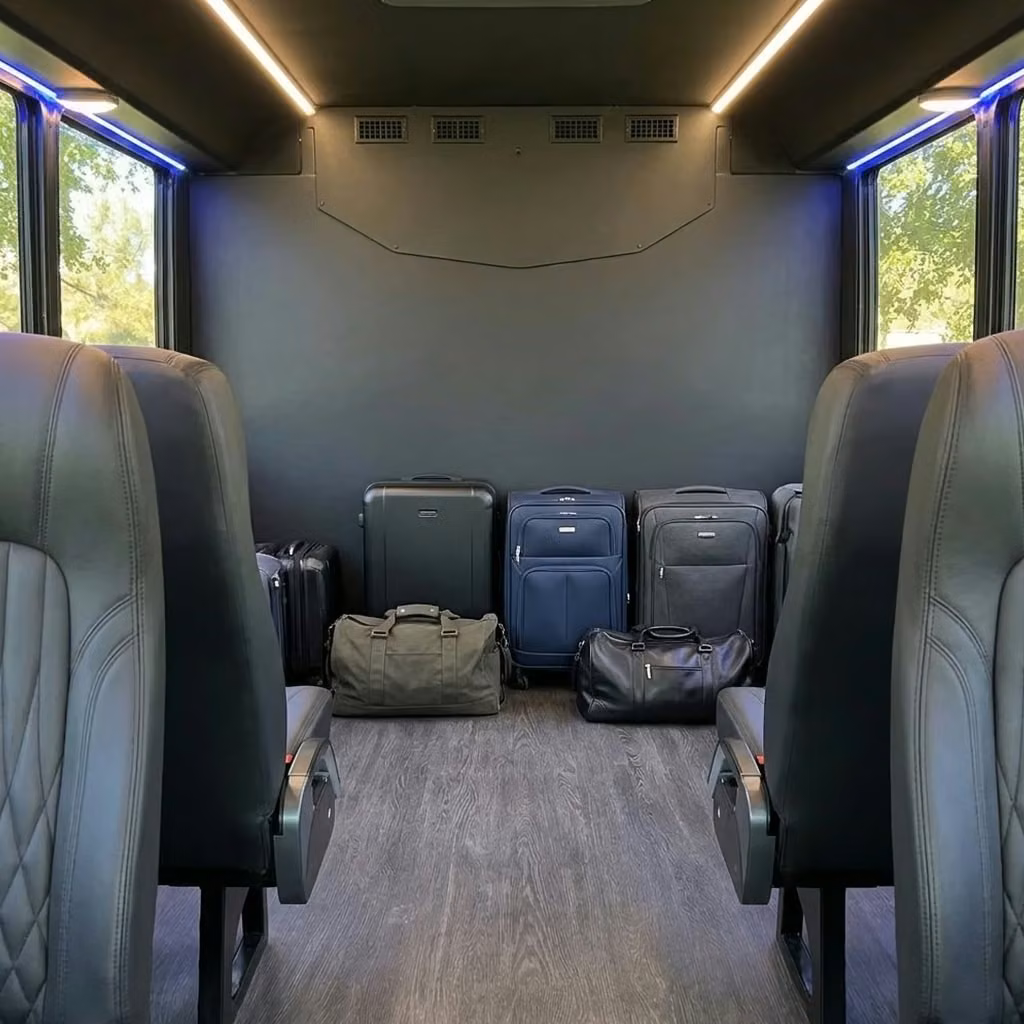 lauderdale lakes 20 passenger minibus luggage area