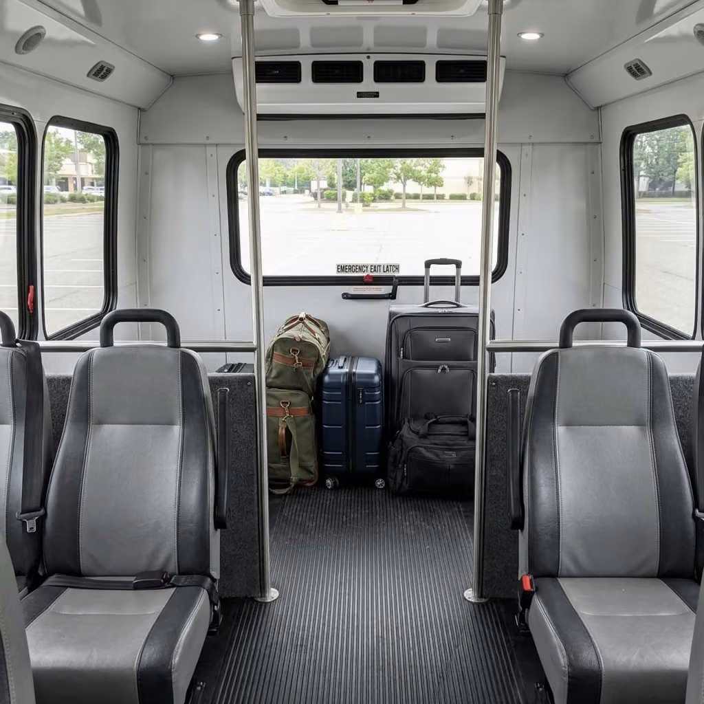 lauderdale lakes 28 passenger minibus luggage area
