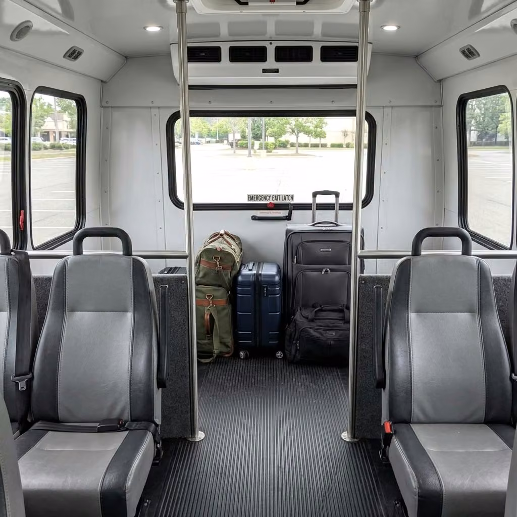 lauderdale lakes 30 passenger minibus luggage area