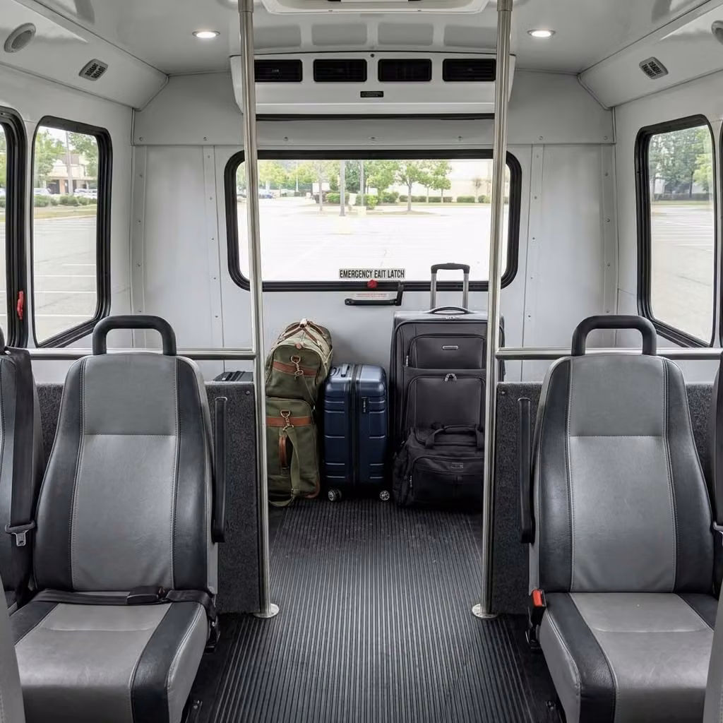 lauderdale lakes 35 passenger minibus luggage area
