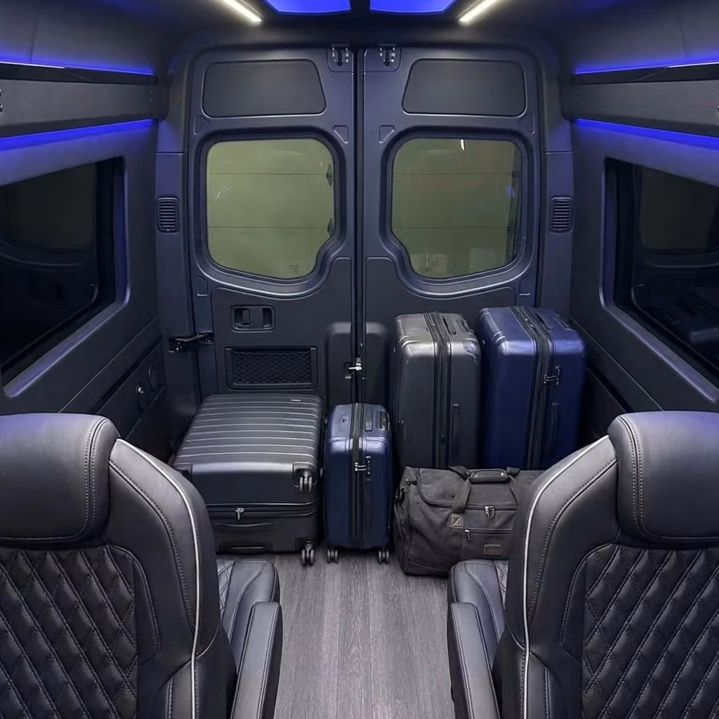 lauderdale lakes sprinter van rental with driver luggage area