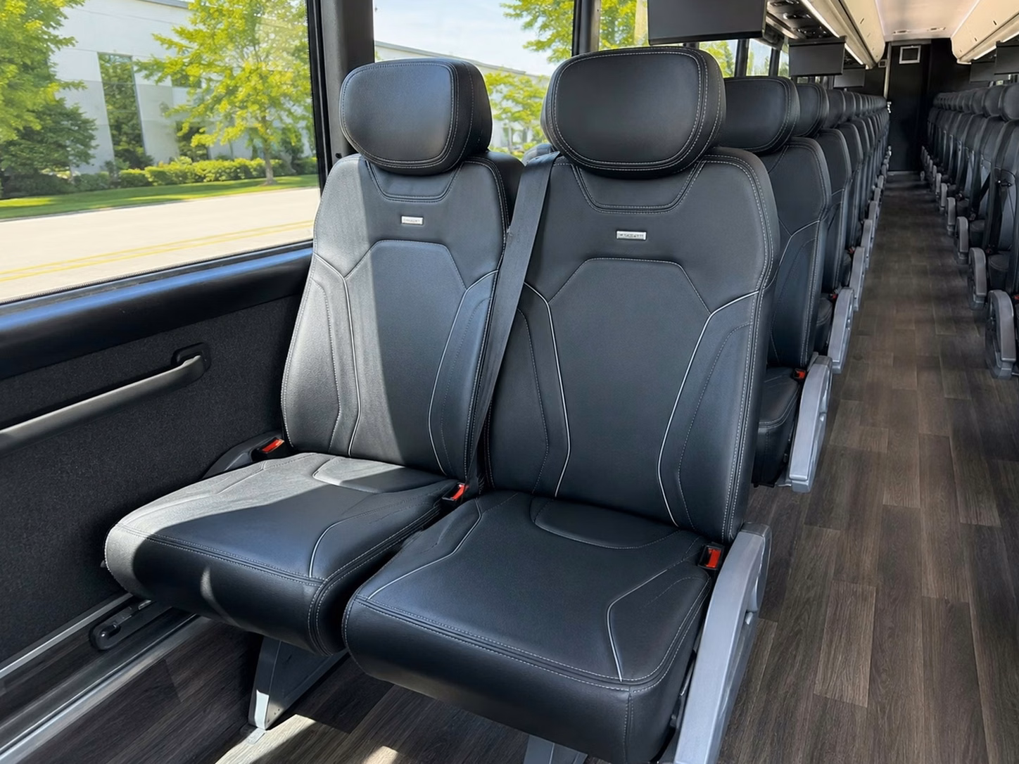 56 passenger charter bus inside